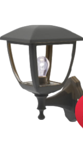 4 Panel Wall Mount Lantern, Black, 1x E27 (Not Included)