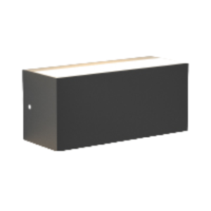 rectangular Up and Down Bulkhead, Rectangular, Black, 1x E27 LED lamp