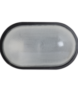 Plain Oval Bulkhead, Large, Black, 100W E27