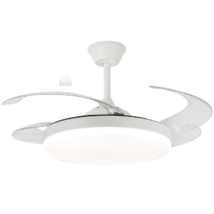 White Fan with Clear ABS retractable blades