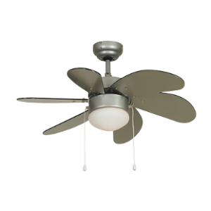 Micro Ceiling Fan with light satin silver